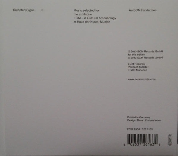 Image of Back Cover of 6xCD - EX/EX - VARIOUS, Selected Signs III   VIII (ECM Records; VIII, Germany 2013, Box Set), ,  - 0835277E