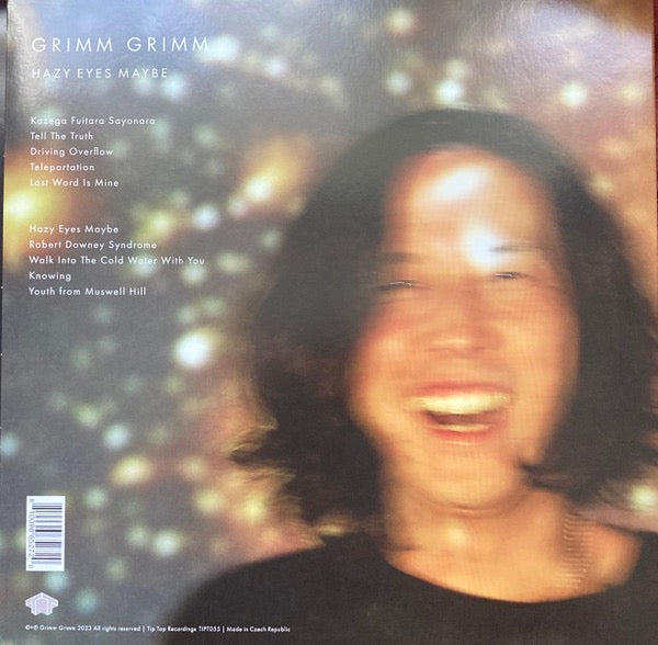 Image of Back Cover of 0915138C: LP - GRIMM GRIMM, Hazy Eyes Maybe (Tip Top Recordings; TIPT055, UK 2023 Reissue, Inner, Transparent Blue Vinyl)   VG+/VG+