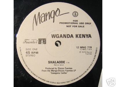 Image of Front Cover of 12" - VG+/EX - WGANDA KENYA / GRUPO KERUBE, Shalaode / La Chica De Los Ojos Cafe / Terapia Del Amor (Mango; 12 MNG 719, UK 1989, Promo, Stickered Plain Sleeve), Light ringwear on sleeve.,  - E