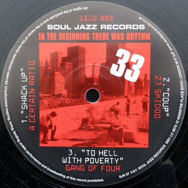 Image of Label of 3524524E: 2xLP - VARIOUS, In The Beginning There Was Rhythm (Soul Jazz; SJR LP57, UK 2001, Inners)   VG+/VG+