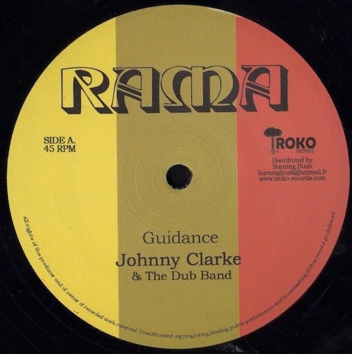 Image of Front Cover of 0925273E: 12" - JOHNNY CLARKE, Guidance (Iroko Records; BB14, France 2012) Light marks only.  /VG+