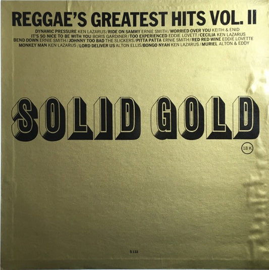 Image of Front Cover of 0945321S: LP - VARIOUS ARTISTS, Reggae's Greatest Hits Vol. II (Great American Record Co.; S-133, US 1969) Light marks, shiny disc. Sleeve in shrink, looks perfect.  VG+/VG