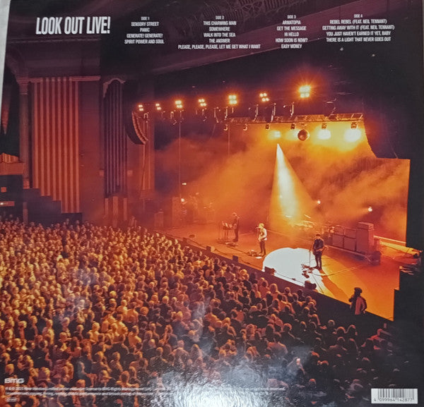 Image of Back Cover of 2xLP - NEW/NEW - JOHNNY MARR, Look Out Live! (New Voodoo / BMG; 964142870, UK 2025, Gatefold, Orange Vinyl), , Look Out Live! perfectly encapsulates the magic of Johnny Marr s sold-out show at the Hammersmith Apollo, London in 2024. The night was a culmination of his 2024 Spirit Power tour and showcases his 40-year repertoire of distinctive songwriting and the guitar sound that has seen Johnny regarded as the most influential guitarist of his generation. The energy of the night can be