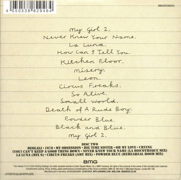 Image of Back Cover of 2xCD - EX/EX - MADNESS, Oui Oui Si Si Ja Ja Da Da (BMG; BMGCAT598DCD, UK 2024, Double Gatefold, Booklet), ,  - 0935309E