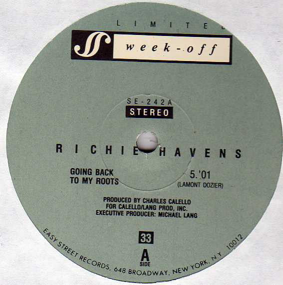 Image of Front Cover of 12" - /VG+ - RICHIE HAVENS / PETER BROWN, Going Back To My Roots / Overnight Sensation (Week-Off Records ; SE-242, Italy 1988, Inner), ,  - 1746247S