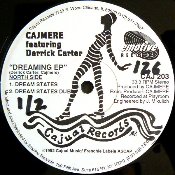 Image of Front Cover of 12" - /VG - CAJMERE FEATURING DERRICK CARTER, Dreaming EP (Cajual Records; CAJ 203, US 1992, Generic), one or two scuffs - strong VG,  - 2646130S