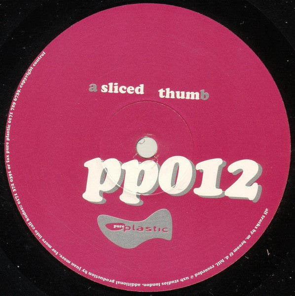 Image of Front Cover of 12" - /VG - M. BROOM & D. HILL, Sliced (Pure Plastic; pp012, UK 1997, Plain Sleeve), ,  - 3126141E