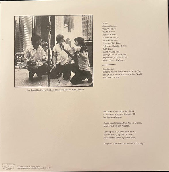 Image of Back Cover of 0935270E: 2xLP - SONIC YOUTH, Hold That Tiger (Superior Viaduct; SV212, US 2025 Reissue, Gatefold)   NEW/NEW