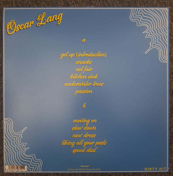 Image of Back Cover of LP - VG+/VG+ - OSCAR LANG, Silk (Dirty Hit; DH00569, UK 2019, Yellow Vinyl), ,  - 1045208S