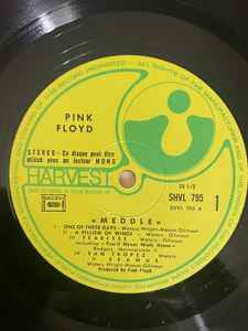 Image of Label Cover of 4545047S: LP - PINK FLOYD, Meddle (Harvest; SHVL 795, France 1973 Reissue, Textured UK Gatefold With Made In France Sticker on Rear Sleeve, Second Issue) Hairlines, long scuffs. Edge wear, creasing.  VG/VG