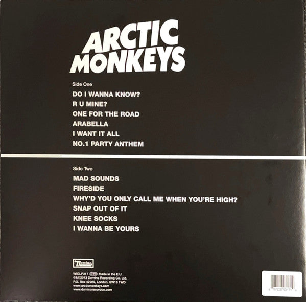 Image of Back Cover of LP - VG+/VG+ - ARCTIC MONKEYS, AM (Domino; WIGLP317, Europe 2023 Reissue, Gatefold, Insert), ,  - 3726263E