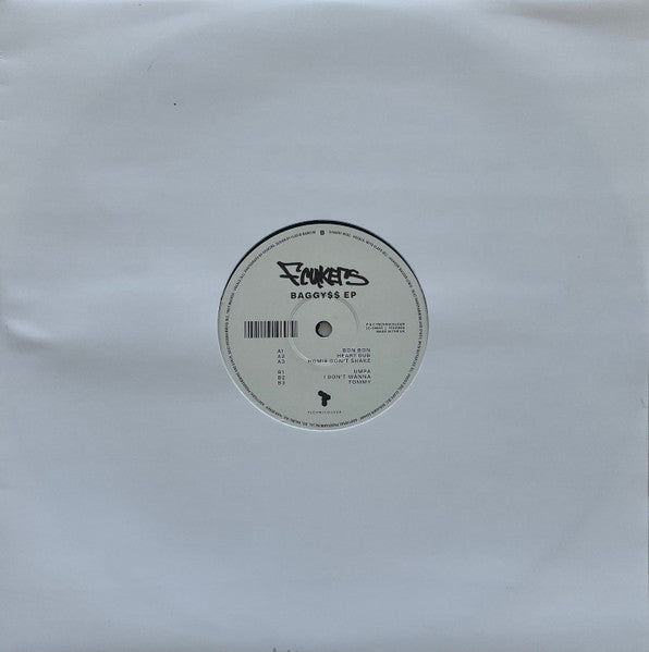 Image of Back Cover of 12" - NEW/NEW - FCUKERS, Baggy$$ EP (Technicolour; TCLR060, UK 2024, Plain Sleeve), , A1 Bon Bon . Vocals   Troy Moorer3:30A2 Heart Dub	2:31A3 Homie Dont Shake Guitar  Jackson Walker Lewis 2:56B1 UMPADrum Programming   Ivan BerkoGuitar, Handclaps   Jackson Walker LewisHandclaps   Shanny Wise* 2:32B2 I Dont Wanna	3:04B3 TommyVocals   Jackson Walker Lewis - 1135103S