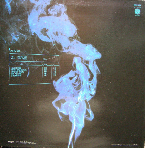 Image of Back Cover of LP - VG/VG+ - DIRE STRAITS, Love Over Gold (Vertigo; 6359 109, Greece 1982, Inner), ,  - 3116286C