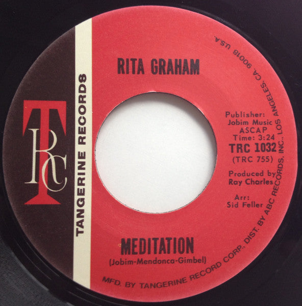 Image of Back Cover of 1225120E: 7" - RITA GRAHAM, My Cup Runneth Over/ Meditation (Tangerine Records; TRC 1032, UK 2016 Reissue) Lightest of marks. Strong VG+.  /VG+