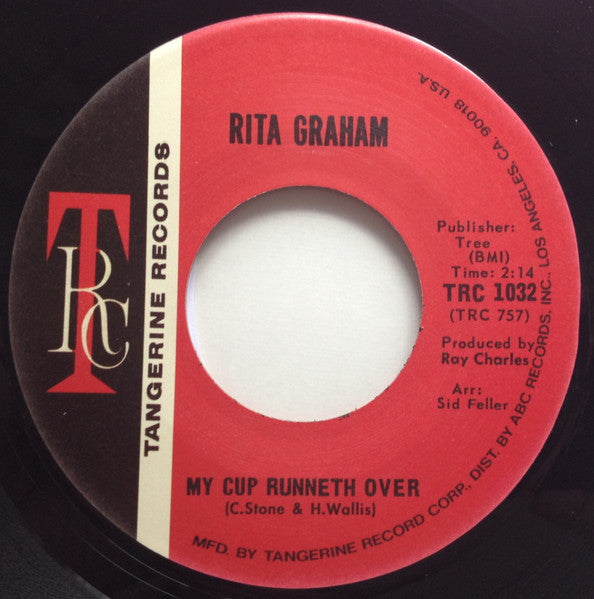 Image of Front Cover of 1225120E: 7" - RITA GRAHAM, My Cup Runneth Over/ Meditation (Tangerine Records; TRC 1032, UK 2016 Reissue) Lightest of marks. Strong VG+.  /VG+