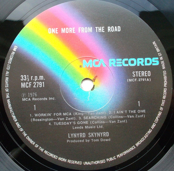 Image of Label Cover of 5024353E: 2xLP - LYNYRD SKYNYRD, One More From the Road (MCA Black Rainbow; MCSP279, UK 1979, Gatefold, Insert)   VG+/VG+