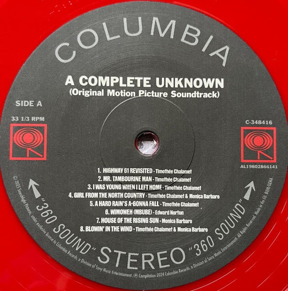 Image of Label Cover of LP - NEW/NEW - VARIOUS, A Complete Unknown (Original Motion Picture Soundtrack) (Columbia Records; 19802866141, Europe 2025, Inner & Insert, Red Vinyl), ,  - 3335168E