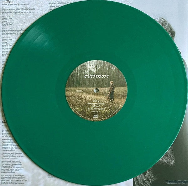 Image of Label Cover of 2xLP - VG+/VG+ - TAYLOR SWIFT, Evermore (Republic Records; B0033410-01, UK, Europe & US 2000s Reissue, Gatefold, 2 Inners, Opaque Green Vinyl), ,  - 2326331E