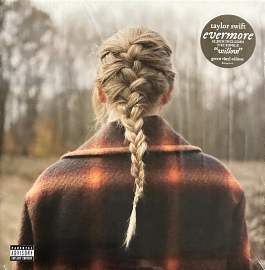 Image of Front Cover of 2xLP - VG+/VG+ - TAYLOR SWIFT, Evermore (Republic Records; B0033410-01, UK, Europe & US 2000s Reissue, Gatefold, 2 Inners, Opaque Green Vinyl), ,  - 2326331E