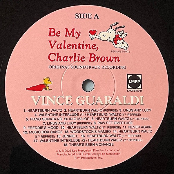 Image of Label Cover of 2035041E: LP - VINCE GUARALDI, Be My Valentine, Charlie Brown (Original Soundtrack Recording) (Lee Mendelson Film Productions; LM25BMV01-BN, US 2025, Insert)   NEW/NEW