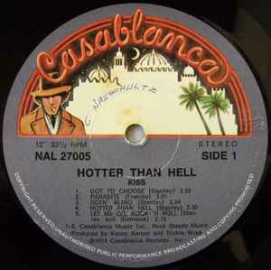 Image of Label Cover of LP - G+/G - KISS, Hotter Than Hell (Casablanca - Blue Bogart Labels; NAL 27005, South Africa 1974, Laminated Front Sleeve), ,  - 1215321C