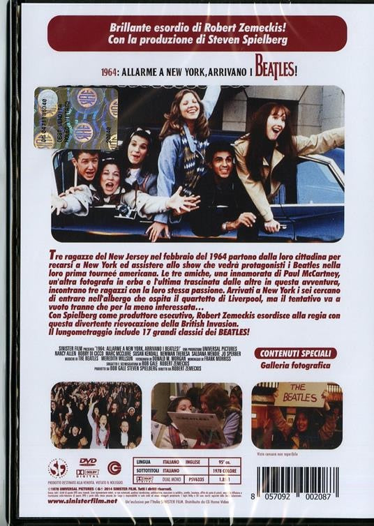 Image of Back Cover of DVD - VG+/VG+ - ROBERT ROBERT ZEMECKIS, STEVEN SPIELBERG, 1964 Allarme A New York: Arrivano I Beatles ( CG Entertainment SRL; PSV6335, UK Reissue, DVD Box Set), ,  - 3215086C