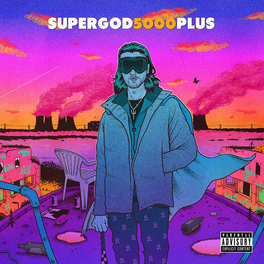 Image of Front Cover of LP - VG+/VG - LEE SCOTT, SuperGod5000Plus (Blah; none, UK 2017, Limited Edition Blue vinyl), Signed on front cover.,  - 1325040E