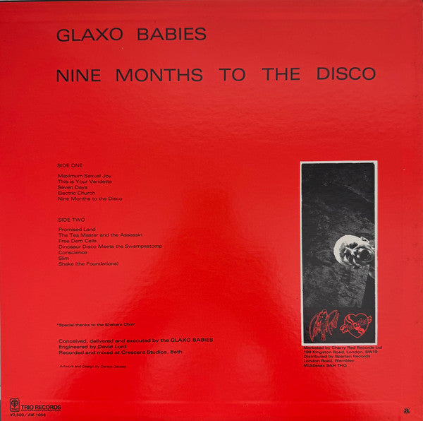 Image of Back Cover of LP - VG/VG - GLAXO BABIES, Nine Months To The Disco (Trio Records ; AW-1056, Japan 1981, Pasteback Sleeve, Insert, NO Obi), Light marks, edge & ring wear,  - 4346022S