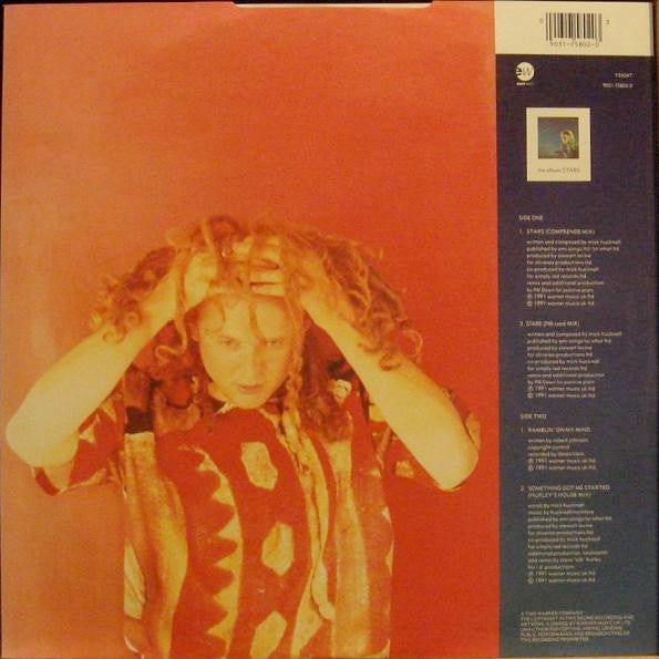 Image of Back Cover of 4615659C: 12" - SIMPLY RED, Stars (EastWest; YZ626T, UK 1991, Picture Sleeve)   VG/VG