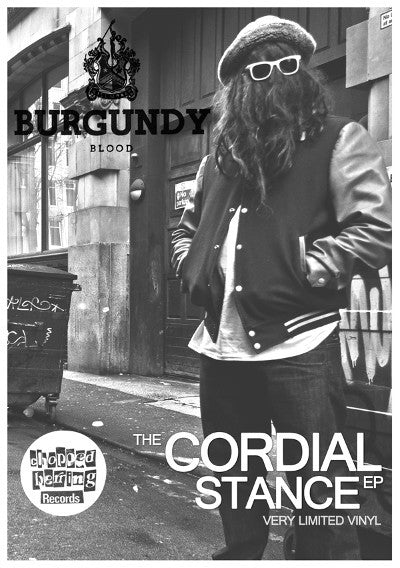 Image of Back Cover of 12" EP - VG+/VG+ - BURGUNDY BLOOD, The Cordial Stance (Chopped Herring Records; CHBURG001, UK 2013, Stickered plain sleeve., Burgundy Vinyl. ), Limited to 75 copies. ,  - 1345117S