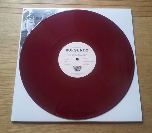 Image of Front Cover of 12" EP - VG+/VG+ - BURGUNDY BLOOD, The Cordial Stance (Chopped Herring Records; CHBURG001, UK 2013, Stickered plain sleeve., Burgundy Vinyl. ), Limited to 75 copies. ,  - 1345117S