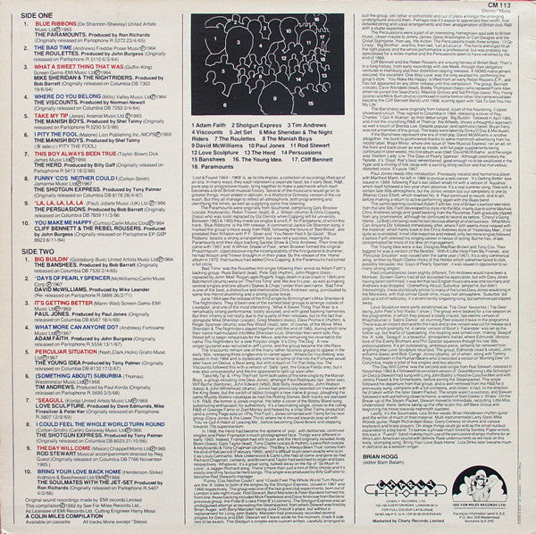 Image of Back Cover of 1315236C: LP - VARIOUS, 'The Sixties' Lost And Found 1964-1969 (See For Miles Records Ltd.; CM 113, UK 1982) Edge wear, Ring wear, Light marks only  VG/VG