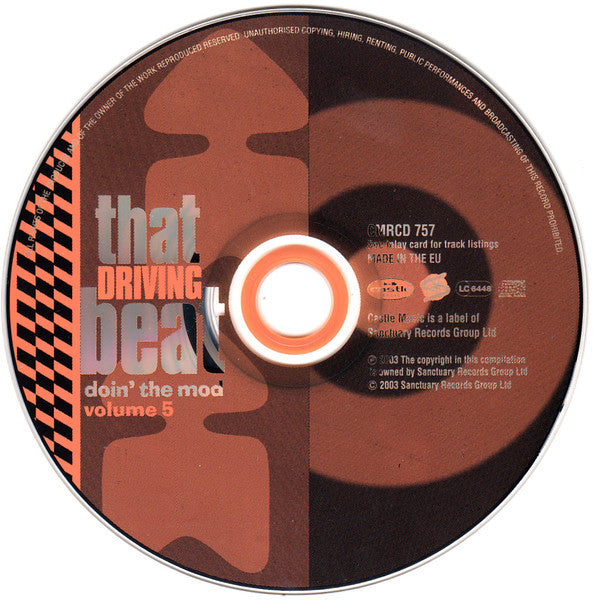 Image of Label Cover of 0216063C: CD - VARIOUS, Doin' The Mod Volume Five - That Driving Beat (Castle Music; CMRCD 757, UK 2003, Jewel Case) Creased Insert  VG/VG+