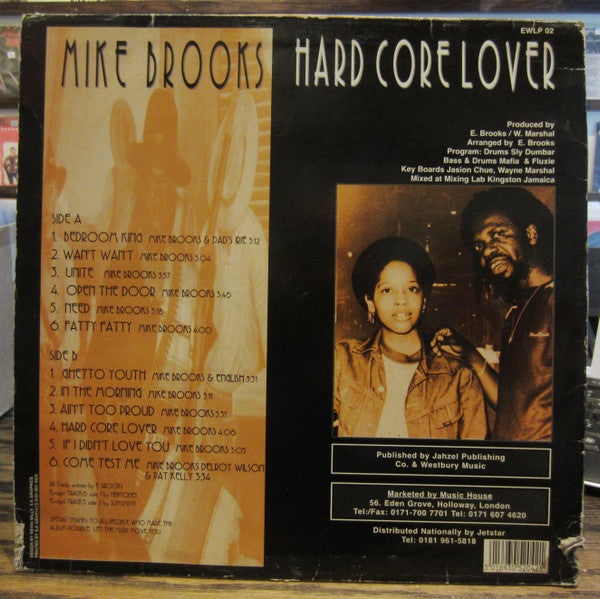 Image of Back Cover of 1325314E: LP - MIKE BROOKS, Hard Core Lover (Teams; EWLP 02, UK 1995)   VG/VG