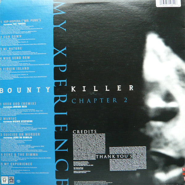 Image of Back Cover of 1325319E: LP - BOUNTY KILLER, My XPerience Chapter 2 (TVT Records; TVT/VP 1481-1, US 1996)   G+/G+