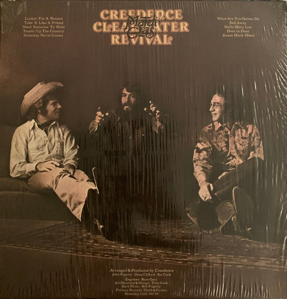 Image of Back Cover of 3024237E: LP - CREEDENCE CLEARWATER REVIVAL, Mardi Gras (Fantasy; 9404, US 1972, Embossed Textured Sleeve, Thin Vinyl)   VG/VG+