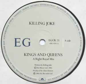 Image of Label Cover of 1415207C: 12" - KILLING JOKE, Kings And Queens (EG; EGOX 21, UK 1985, Picture Sleeve)   VG/VG+