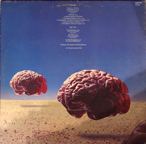 Image of Back Cover of LP - VG/VG+ - RUSH, Hemispheres (Mercury; 9100 059, UK 1978, Gatefold, No Poster Insert), No Poster. ,  - 1916192C