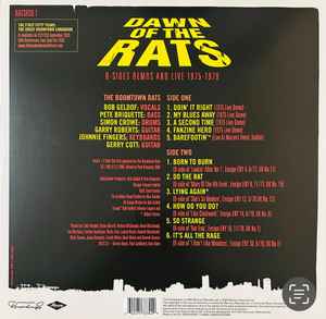 Image of Back Cover of LP - NEW/NEW - THE BOOMTOWN RATS, Dawn of the Rats (EMI; 7587740, UK 2025, Transparent Green Vinyl), , As the leader of The Boomtown Rats, Bob Geldof led his band of Dublin new-wavers right to the very top of the UK charts. But before that perfect power-pop, there was something raw and very dirty. For the first time on vinyl, their live demo tapes from 1975-1979 are heard. - 1136129E