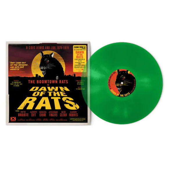 Image of Label Cover of LP - NEW/NEW - THE BOOMTOWN RATS, Dawn of the Rats (EMI; 7587740, UK 2025, Transparent Green Vinyl), , As the leader of The Boomtown Rats, Bob Geldof led his band of Dublin new-wavers right to the very top of the UK charts. But before that perfect power-pop, there was something raw and very dirty. For the first time on vinyl, their live demo tapes from 1975-1979 are heard. - 1136129E