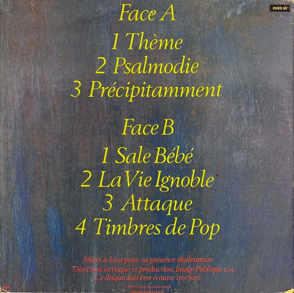 Image of Back Cover of LP - VG/VG - PUBLIC IMAGE LIMITED (IMAGE PUBLIQUE S.A.), Paris Au Printemps = Paris In The Spring (Virgin; OVED 50, UK 1984 Reissue), ,  - 3016075C