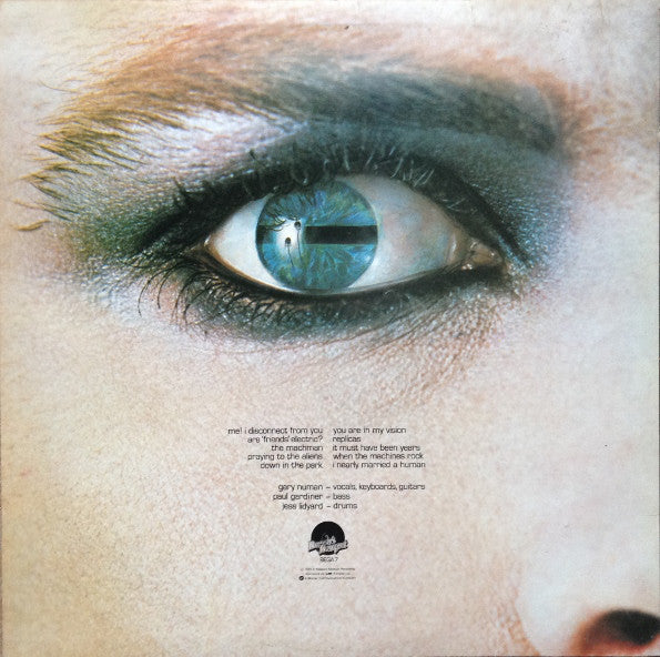 Image of Back Cover of LP - VG/VG - TUBEWAY ARMY, Replicas (Beggars Banquet; BEGA 7, UK 1979, Square cornered inner, Gary Numan), a few hairlines, light edge wear,  - 3446022S
