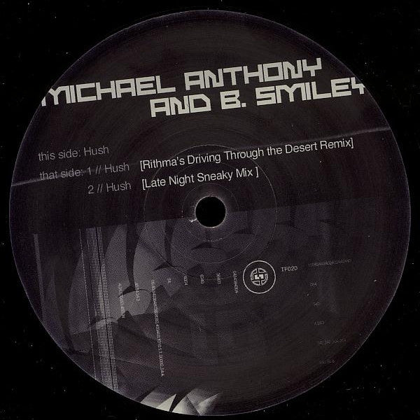 Image of Front Cover of 12" - VG/VG - MICHAEL ANTHONY AND B. SMILEY, Hush (Terraform Records; TF020, US 2002, Company Sleeve), light marks only. strong VG. original company sleeve - faint edge wear and sticker top corner,  - 3546063S