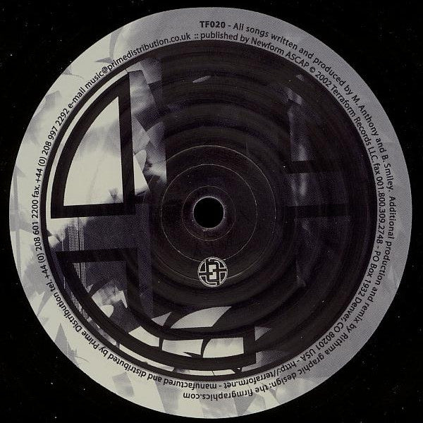 Image of Back Cover of 12" - VG/VG - MICHAEL ANTHONY AND B. SMILEY, Hush (Terraform Records; TF020, US 2002, Company Sleeve), light marks only. strong VG. original company sleeve - faint edge wear and sticker top corner,  - 3546063S