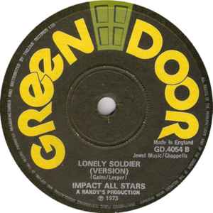Image of Back Cover of 7" - /G - GREGORY ISAACS / IMPACT ALL STARS, Lonely Soldier (Green Door; GD.4054, UK 1973, Solid Centre), Marks on disc.,  - 2526088E