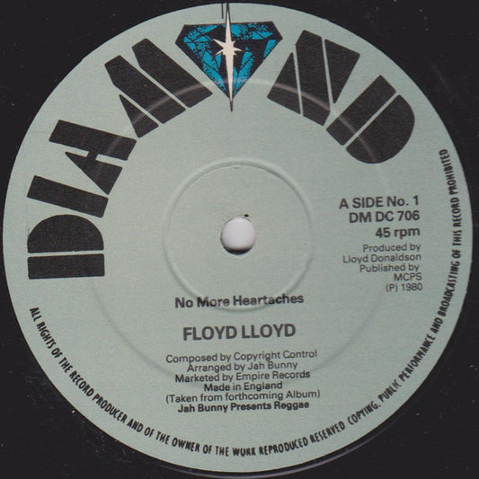Image of Front Cover of 1545135S: 12" - FLOYD LLOYD / DANNIE THOMPSON, No More Heartaches / Rocking Time (Diamond; DM DC 706, UK 1980)   /VG