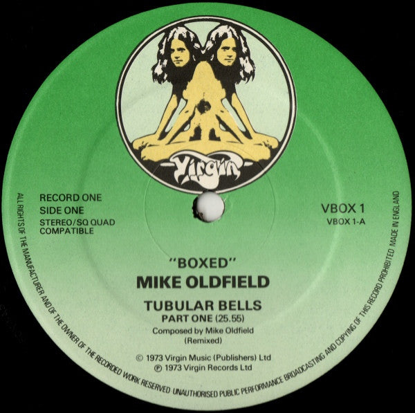 Image of Label Cover of 4xLP - VG/VG+ - MIKE OLDFIELD, Boxed (Virgin; VBOX 1, UK 1976, Box Set, Booklet & Color Inners), Edge Wear, Sticker Damage,  - 2946160S