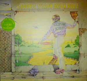 Image of Front Cover of 2xLP - VG+/VG+ - ELTON JOHN, Goodbye Yellow Brick Road (DJM Yellow Labels; DJE 29001, UK 1978 Reissue, Triple Gatefold, No Inners, Yellow Vinyl), Green Hype Sticker on Front Sleeve,  - 4026181E