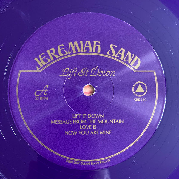 Image of Label Cover of LP - VG+/EX - JEREMIAH SAND, Lift It Down (Sacred Bones Records ; SBR239, US 2020, Gatefold, Inner, Purple Vinyl), ,  - 1525132E
