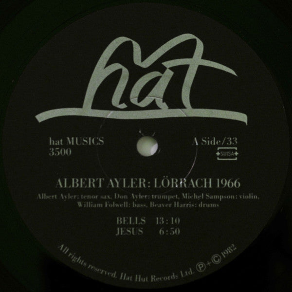 Image of Label Cover of 2xLP - VG/VG - ALBERT AYLER, L rrach / Paris 1966 (hat MUSICS ; hat MUSICS 3500, Switzerland 1982, Pasteback Gatefold), Light marks, edge wear,  - 3946241S